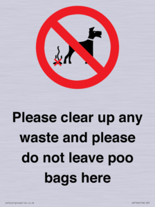 Please clear up any waste and please do not leave poo bags here